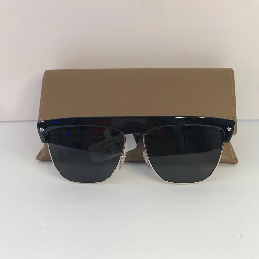 New Authentic Burberry William Grey Browline Men's Sunglasses BE4325 375787 59.